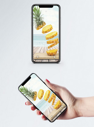 菠萝切开创意菠萝手机壁纸模板