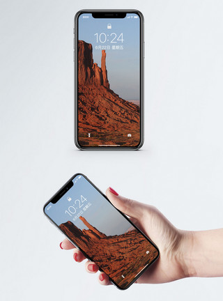 沙漠户外蓝天下的沙漠手机壁纸模板