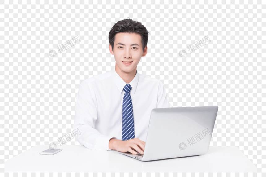 商务男士用电脑办公图片