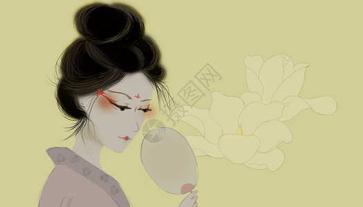 樱桃小嘴古装美人插画