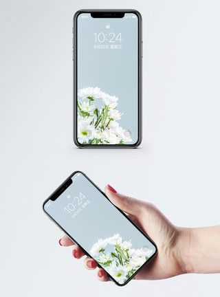 纯白素材高清花艺留白背景手机壁纸模板