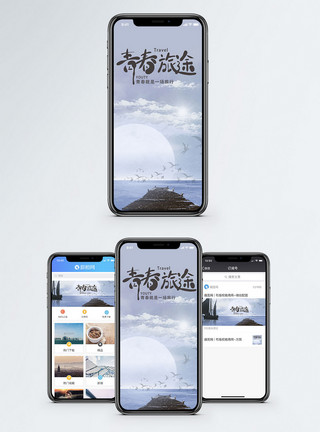 飞鸟青春旅途手机海报配图模板