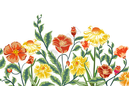 复古花卉植物背景图片