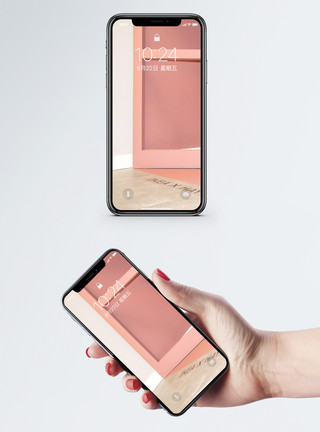粉红门框手机壁纸模板