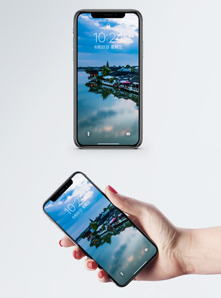 江南古镇朱家角朱家角风景手机壁纸模板