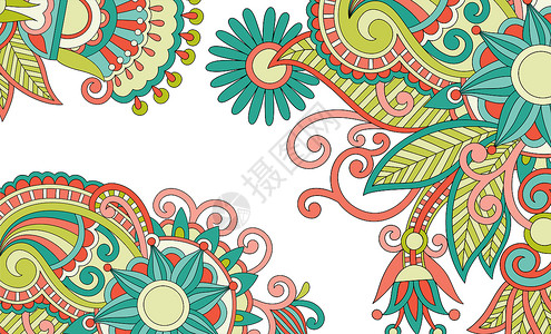 传统印花和风日系花纹背景插画