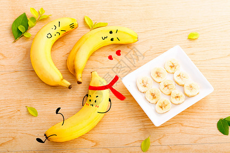 创意盘子运动香蕉创意摄影插画插画