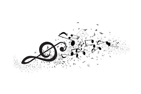 音乐旋律流动的音符设计图片