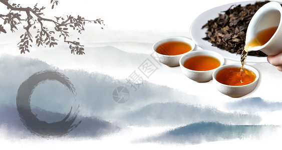 桂花茶倒茶茶道设计图片