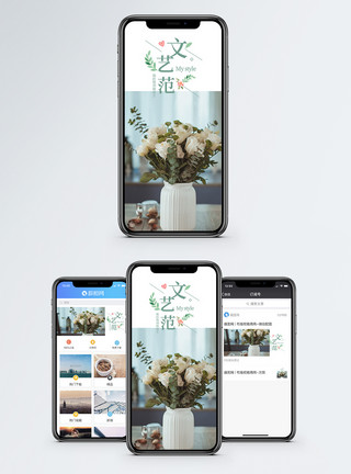 康乃馨花卉文艺范手机海报配图模板