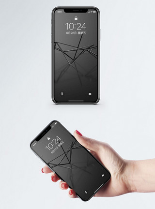 抽象黑色水花框架科技手机壁纸模板