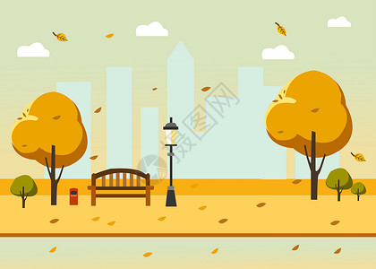 秋天的城市背景图片