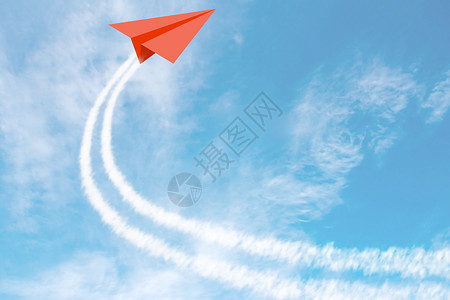 红色纸飞机追逐梦想设计图片