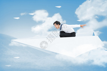 纸飞机白云高清图片素材