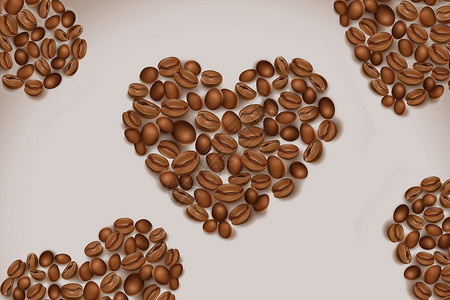 咖啡爱心咖啡豆设计图片