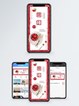 开胃食物山楂手机海报配图模板