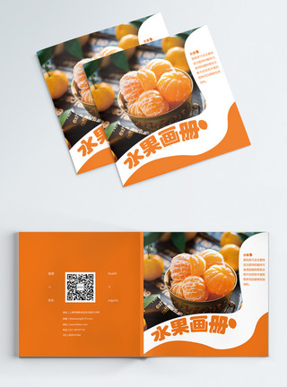 盘子元素橙子水果画册封面设计模板