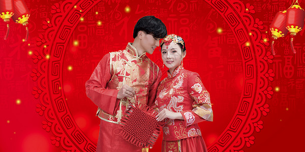 中式婚礼中式婚纱照图片素材