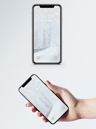 你好冬天冬日雪景手机壁纸模板