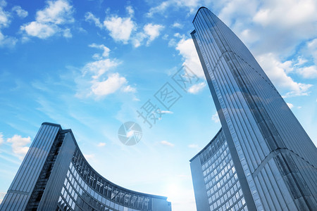 企业高楼大厦仰角建筑场景设计图片