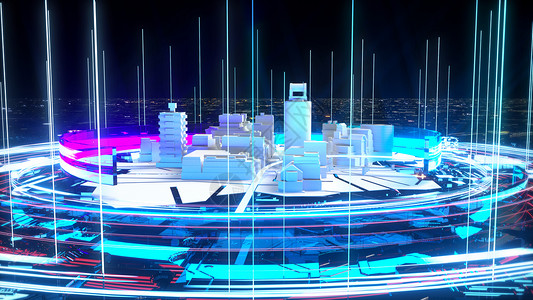 未来科幻城市光效高清图片素材