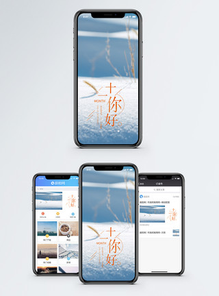 月寒冷十一月你好手机海报配图模板