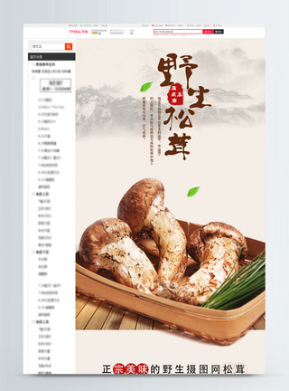 特产食品天然野生松茸淘宝详情页模板