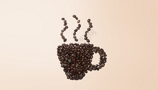 咖啡烟雾创意咖啡豆设计图片
