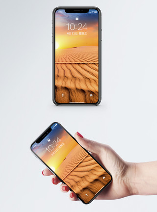 沙漠夕阳沙漠落日手机壁纸模板