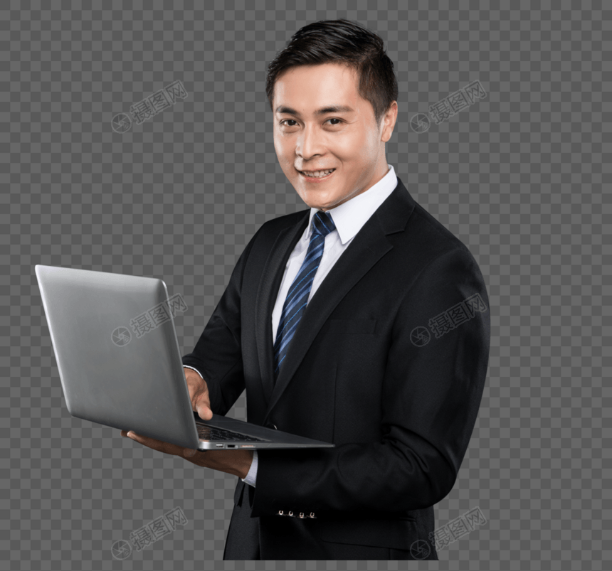 商务男性使用电脑图片