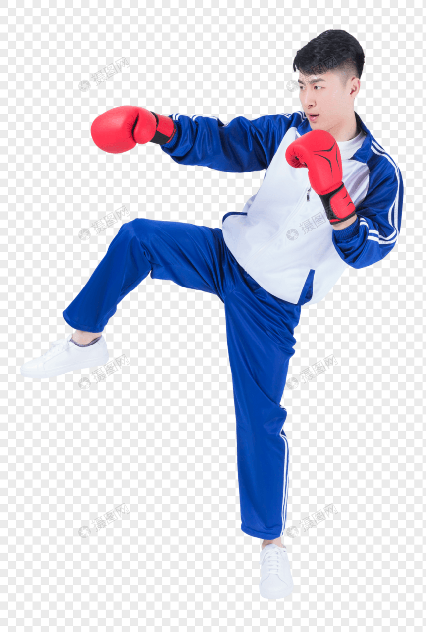 男性学生拳击运动图片