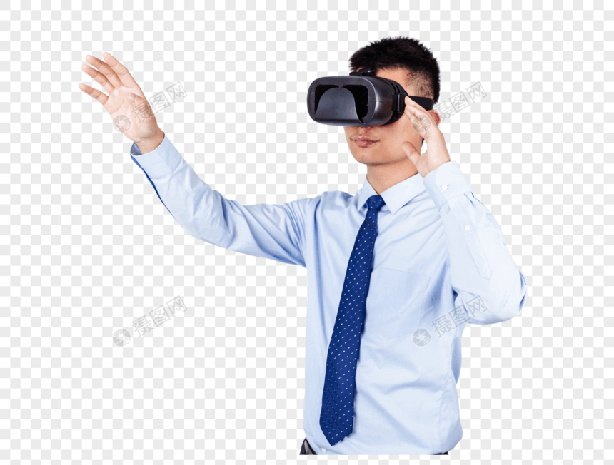 业男性体验科技VR眼镜图片