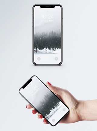 冬季风光冬日雪景手机壁纸模板