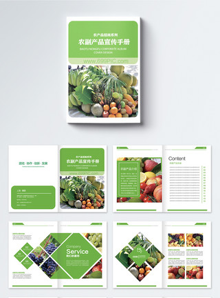 紫生菜农副产品宣传画册整套模板