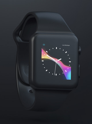 苹果手表皮带黑色苹果watch样机模板