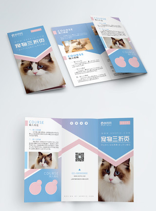 狗猫宠物店介绍宣传三折页模板