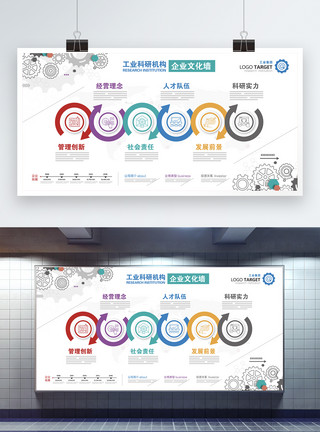 工业控制工业科研机构展板模板