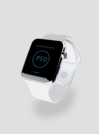 苹果手表皮带灰色背景Apple Watch样机素材模板