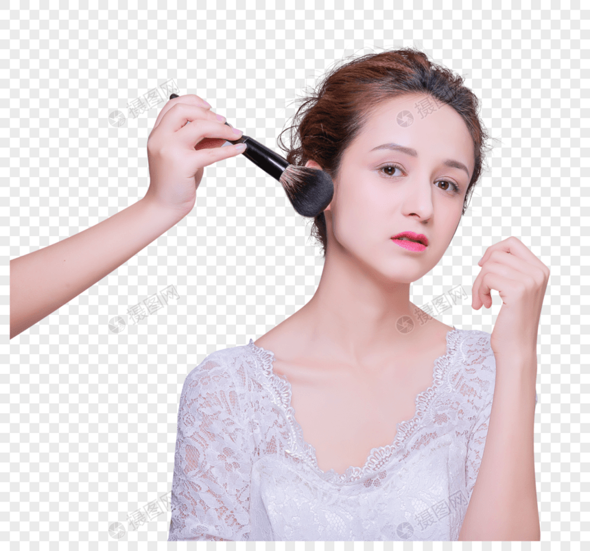 清新妆面美女化妆刷广告图片