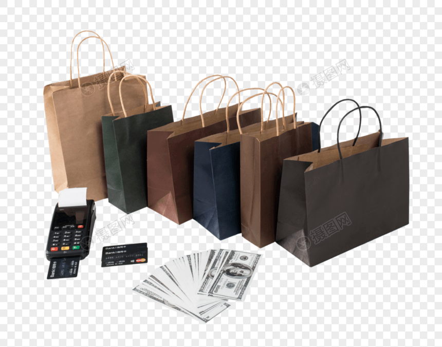 消费购物袋静物图片