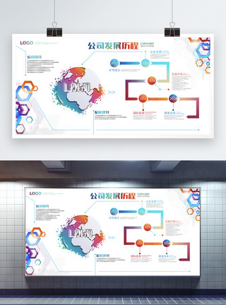 发展历程模板企业公司发展历程展板模板
