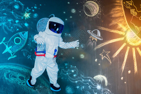 奇幻声音素材儿童宇航员设计图片
