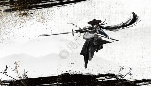 英雄之城武侠中国风背景设计图片