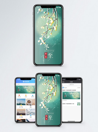 植物冬季素材冬至节气手机海报配图模板