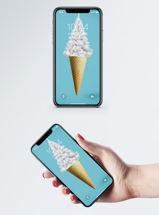 冰淇淋海报圣诞树甜筒手机壁纸模板