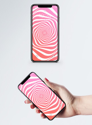 创意炫彩元素抽象3D粉色漩涡手机壁纸模板