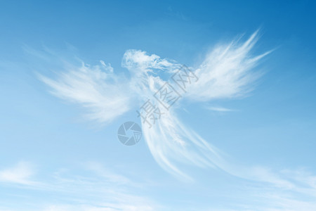 蓝色飞翔的翅膀天使白云设计图片