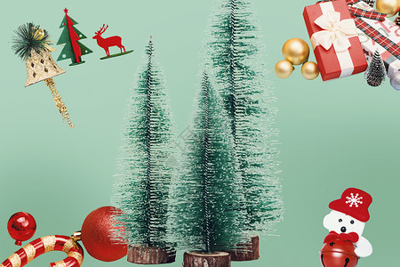 驯鹿花环圣诞节背景设计图片