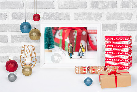 风景画装饰画框圣诞节礼物设计图片