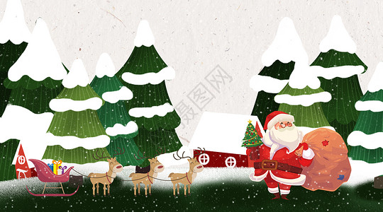 鹿雪橇圣诞节设计图片